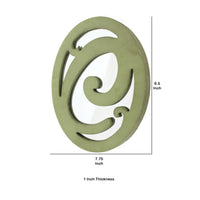 Wooden Oval Frame Wall Monogram with C Letter, Green - BM218415