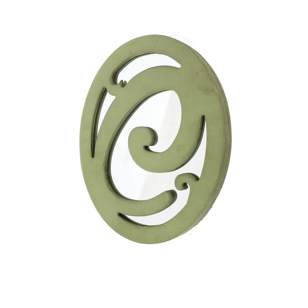 Wooden Oval Frame Wall Monogram with C Letter, Green - BM218415