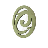 Wooden Oval Frame Wall Monogram with C Letter, Green - BM218415