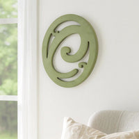 Wooden Oval Frame Wall Monogram with C Letter, Green - BM218415
