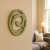 Wooden Oval Frame Wall Monogram with C Letter, Green - BM218415