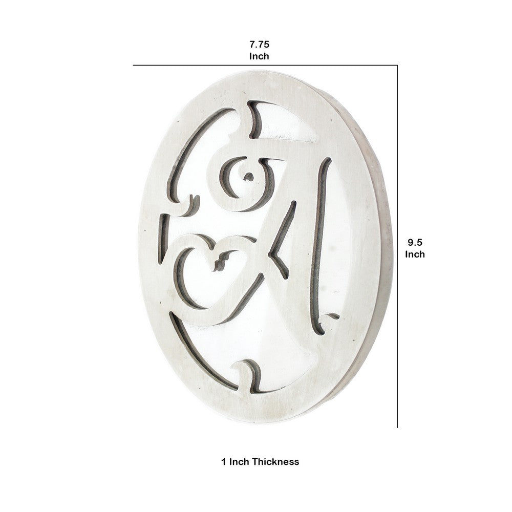 Wooden Oval Frame Wall Monogram with A Letter, White - BM218416