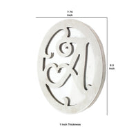 Wooden Oval Frame Wall Monogram with A Letter, White - BM218416