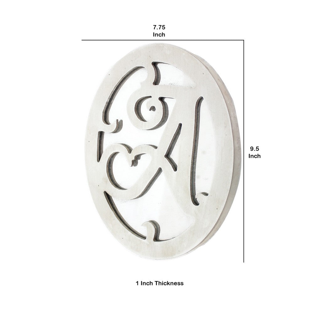 Wooden Oval Frame Wall Monogram with A Letter, White - BM218416
