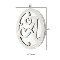 Wooden Oval Frame Wall Monogram with A Letter, White - BM218416