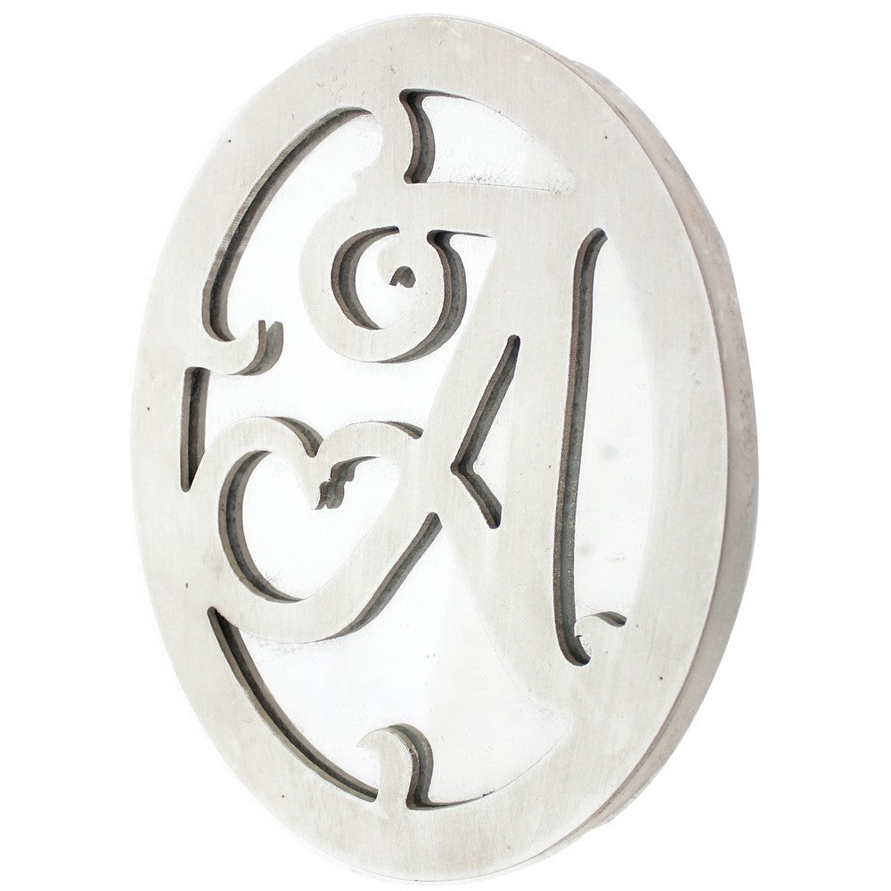 Wooden Oval Frame Wall Monogram with A Letter, White - BM218416