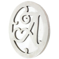 Wooden Oval Frame Wall Monogram with A Letter, White - BM218416