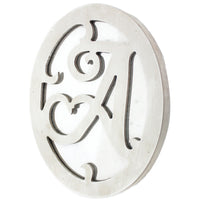 Wooden Oval Frame Wall Monogram with A Letter, White - BM218416