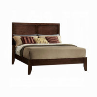 Paneled Eastern King Low Profile Bed with Chamfered Legs, Brown - BM218431