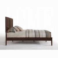 Paneled Eastern King Low Profile Bed with Chamfered Legs, Brown - BM218431