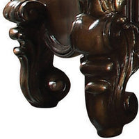 Traditional Wooden Nightstand with Antique Handles and Scrolled Legs, Brown - BM218447