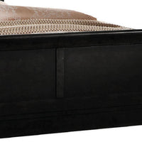 Transitional Panel Design Sleigh Eastern King Size Bed, Black - BM218485