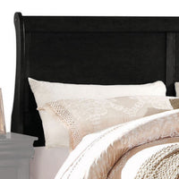 Transitional Panel Design Sleigh Eastern King Size Bed, Black - BM218485