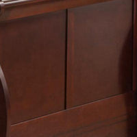 Transitional Panel Design Sleigh Twin Size Bed, Cherry Brown - BM218488