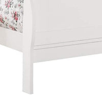 Transitional Panel Design Sleigh Twin Size Bed, White - BM218492