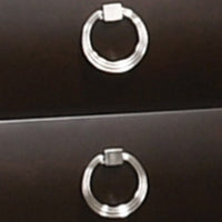 2 Drawer Wooden Nightstand with Metal Ring Handles and Harpin Legs, Brown - BM218511