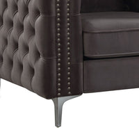 Fabric Upholstered Wooden Sofa Chair with Throw Pillow, Gray - BM218558