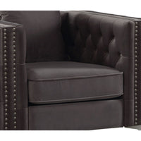 Fabric Upholstered Wooden Sofa Chair with Throw Pillow, Gray - BM218558