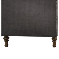 Fabric Upholstered Wooden Sofa Chair with Nail Head Trim, Gray - BM218559