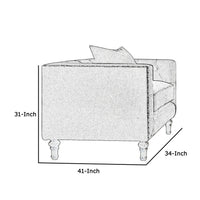 Fabric Upholstered Wooden Sofa Chair with Nail Head Trim, Gray - BM218559