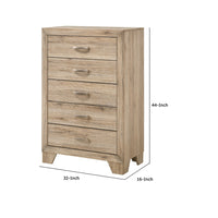 Wooden Chest with 5 Storage Drawers, Brown - BM218579