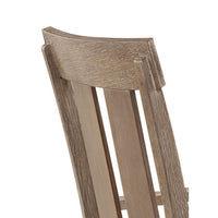 Wood and Fabric Dining Side Armchairs, Set of 2, Nail Head Trim, Beige and Brown - BM218604