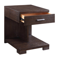 Wooden End Table with 1 Drawer, Brown - BM218616
