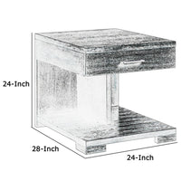Wooden End Table with 1 Drawer, Brown - BM218616