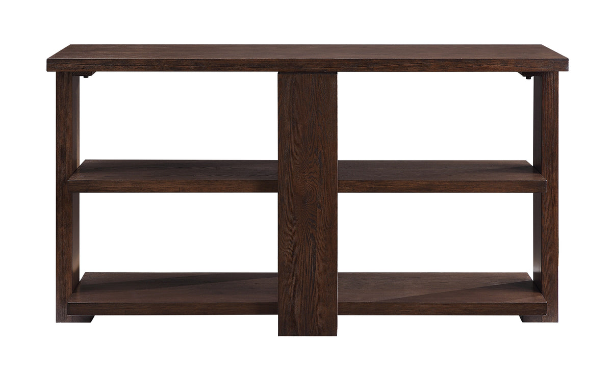 Wooden Sofa Table with 2 Open Display Shelves, Brown - BM218617