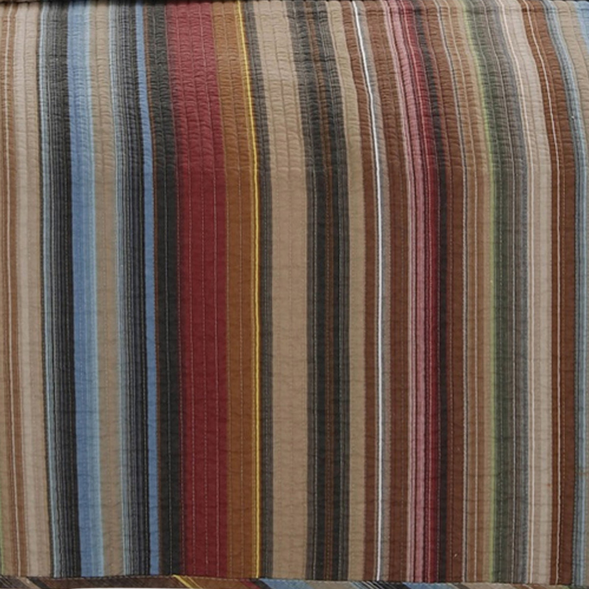 Stripe Pattern Cotton Quilt Set with 2 Quilt Shams and 2 Pillows,Multicolor - BM218760