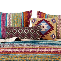 Tribal Print King Quilt Set with Decorative Pillows, Multicolor - BM218794