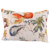 26 x 20 Inches Standard Pillow Sham with Fox and Owl Print, Multicolor - BM218820