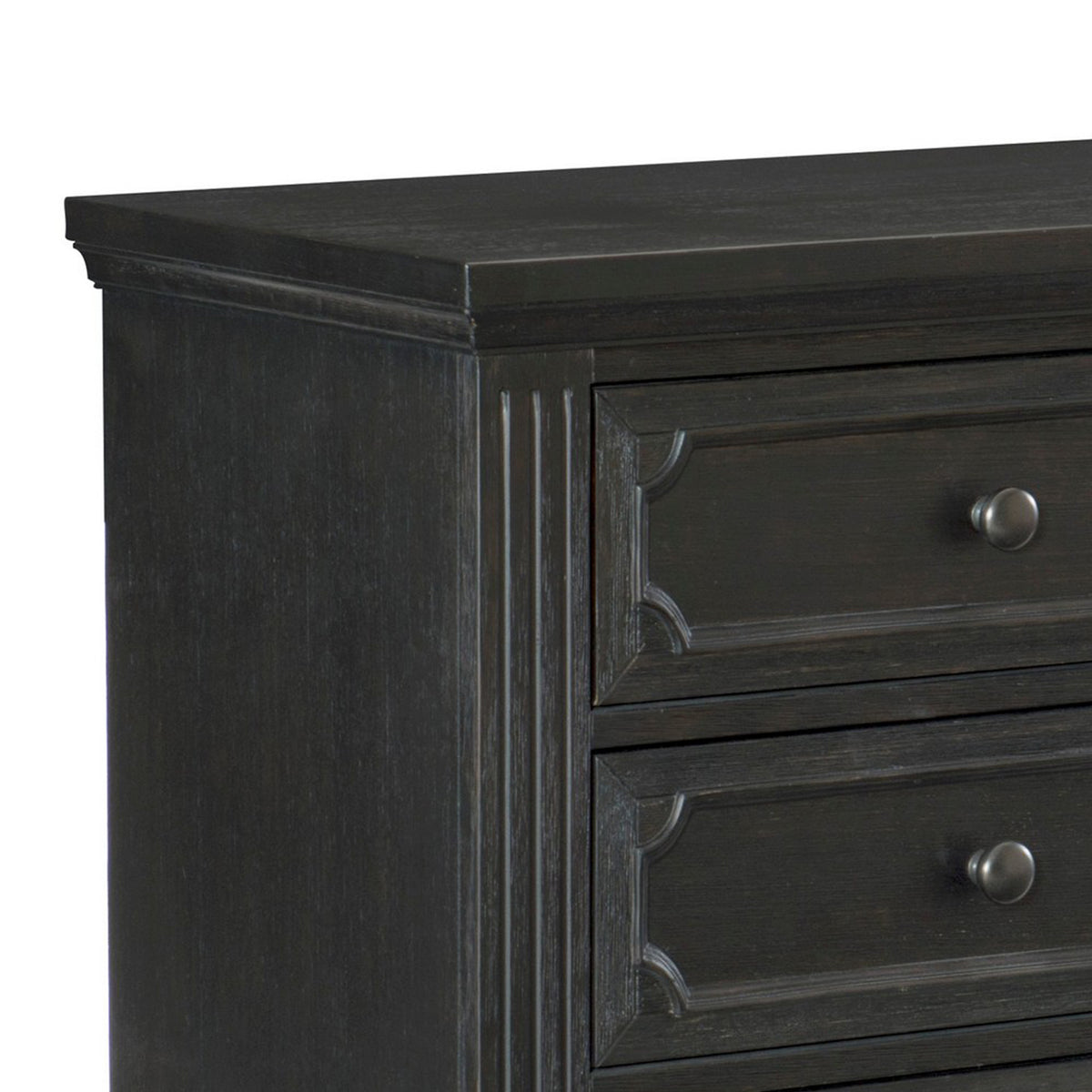 3 Drawer Wooden Nightstand with Round Knobs and Bracket Feet, Brown - BM219010