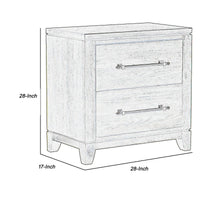 2 Drawer Nightstand with Grain Details and Chamfered Feet, Dark Brown - BM219023