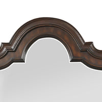 Scalloped Design Wooden Frame Mirror with Molded Details, Brown and Silver  - BM219069