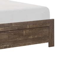 Rustic Panel Design Wooden California King Size Bed with Block Legs, Brown  - BM219072