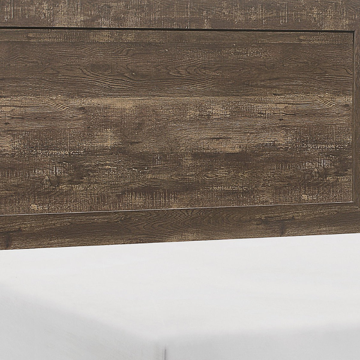 Rustic Panel Design Wooden California King Size Bed with Block Legs, Brown  - BM219072