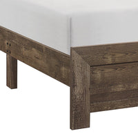 Rustic Panel Design Wooden Eastern King Size Bed with Block Legs, Brown  - BM219073