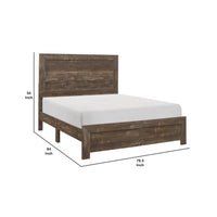 Rustic Panel Design Wooden Eastern King Size Bed with Block Legs, Brown  - BM219073