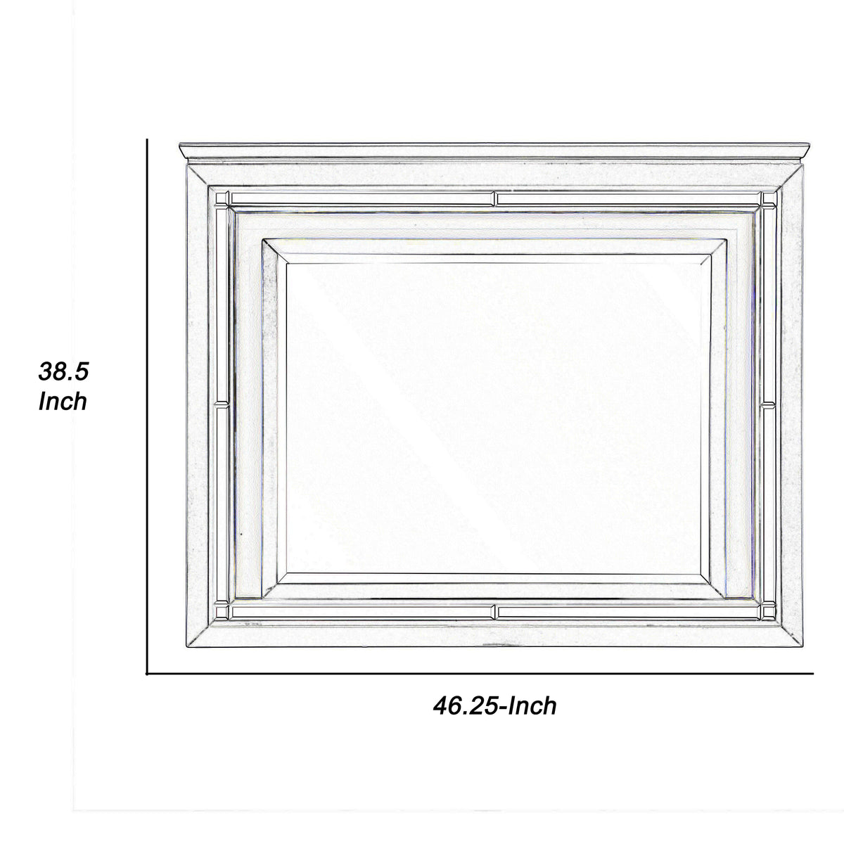 Contemporary Style Beveled Edge Mirror with LED Light, Silver  - BM219077