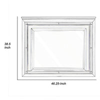 Contemporary Style Beveled Edge Mirror with LED Light, Silver  - BM219077
