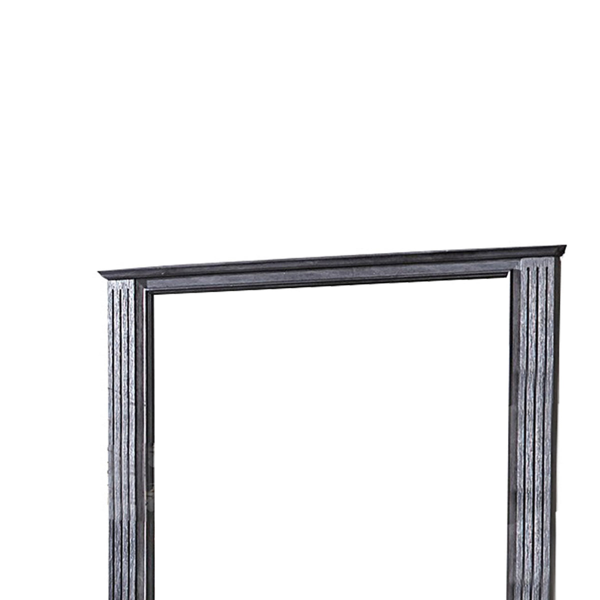 Traditional Wooden Frame Dresser Mirror with Natural Grain Details, Black  - BM219843