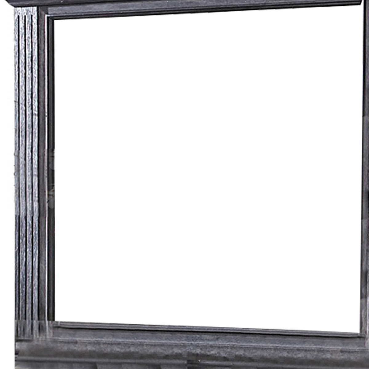 Traditional Wooden Frame Dresser Mirror with Natural Grain Details, Black  - BM219843