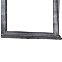 Traditional Wooden Frame Dresser Mirror with Natural Grain Details, Black  - BM219843