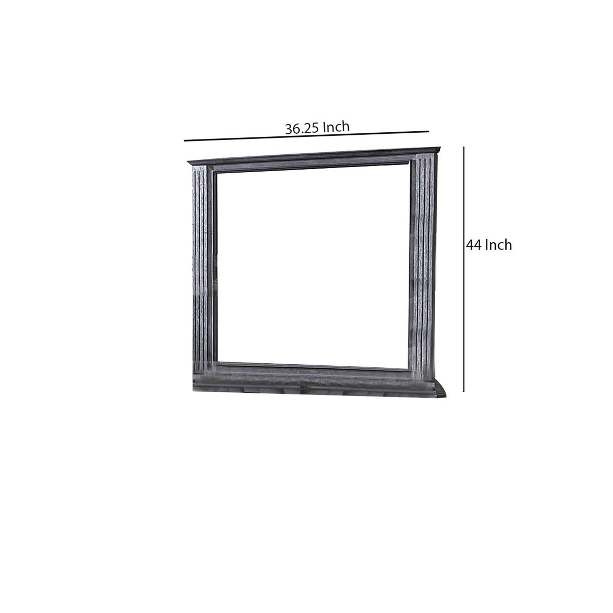 Traditional Wooden Frame Dresser Mirror with Natural Grain Details, Black  - BM219843