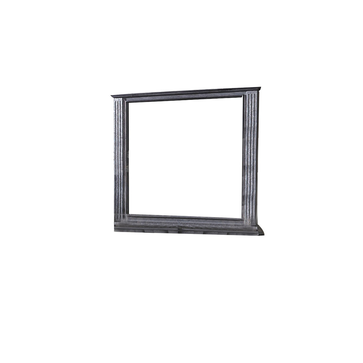 Traditional Wooden Frame Dresser Mirror with Natural Grain Details, Black  - BM219843