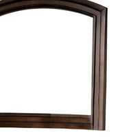 Transitional Dresser Mirror with Raised Outer Edge and Curved Top, Brown  - BM219858