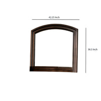 Transitional Dresser Mirror with Raised Outer Edge and Curved Top, Brown  - BM219858