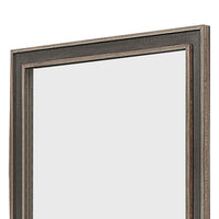 Modern Wooden Frame Dresser Mirror with Plank Design, Rustic and Dark Brown  - BM219864