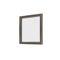 Modern Wooden Frame Dresser Mirror with Plank Design, Rustic and Dark Brown  - BM219864